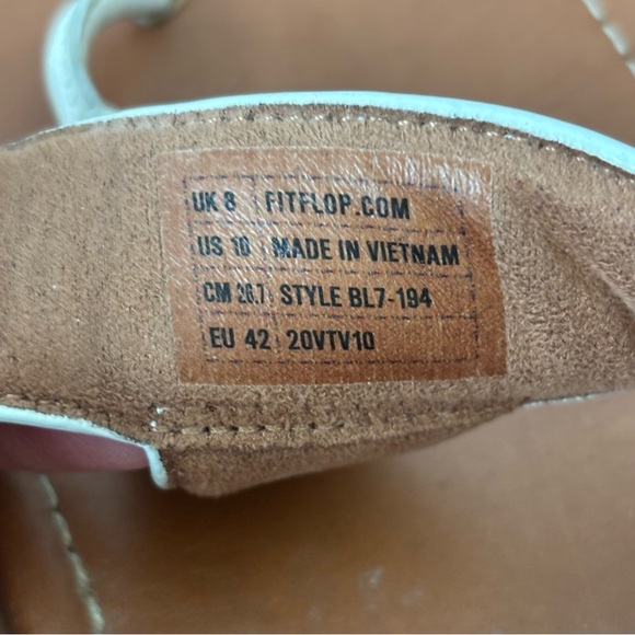 Fitflop Remi Toe Post Thongs Urban White Leather Adjustable Sandals Women’s 11 - Picture 13 of 15